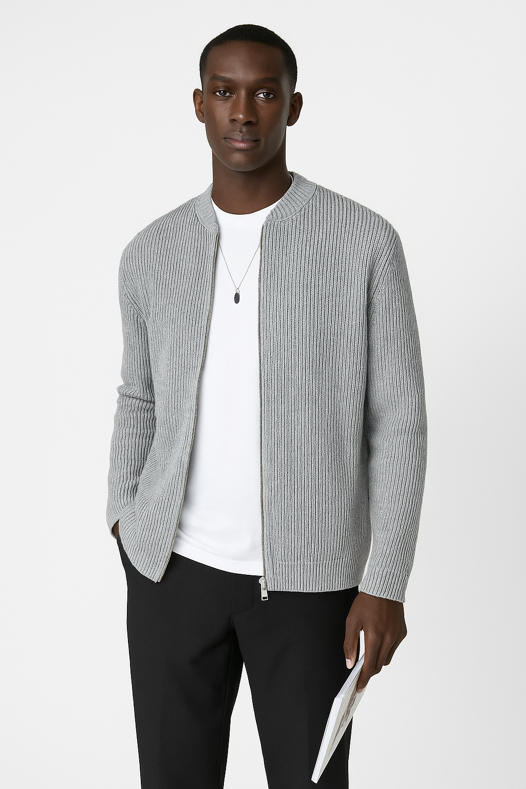 Rupert ribbed jumper in Grey