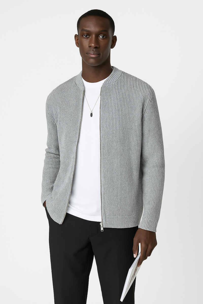 Rupert ribbed jumper in Grey