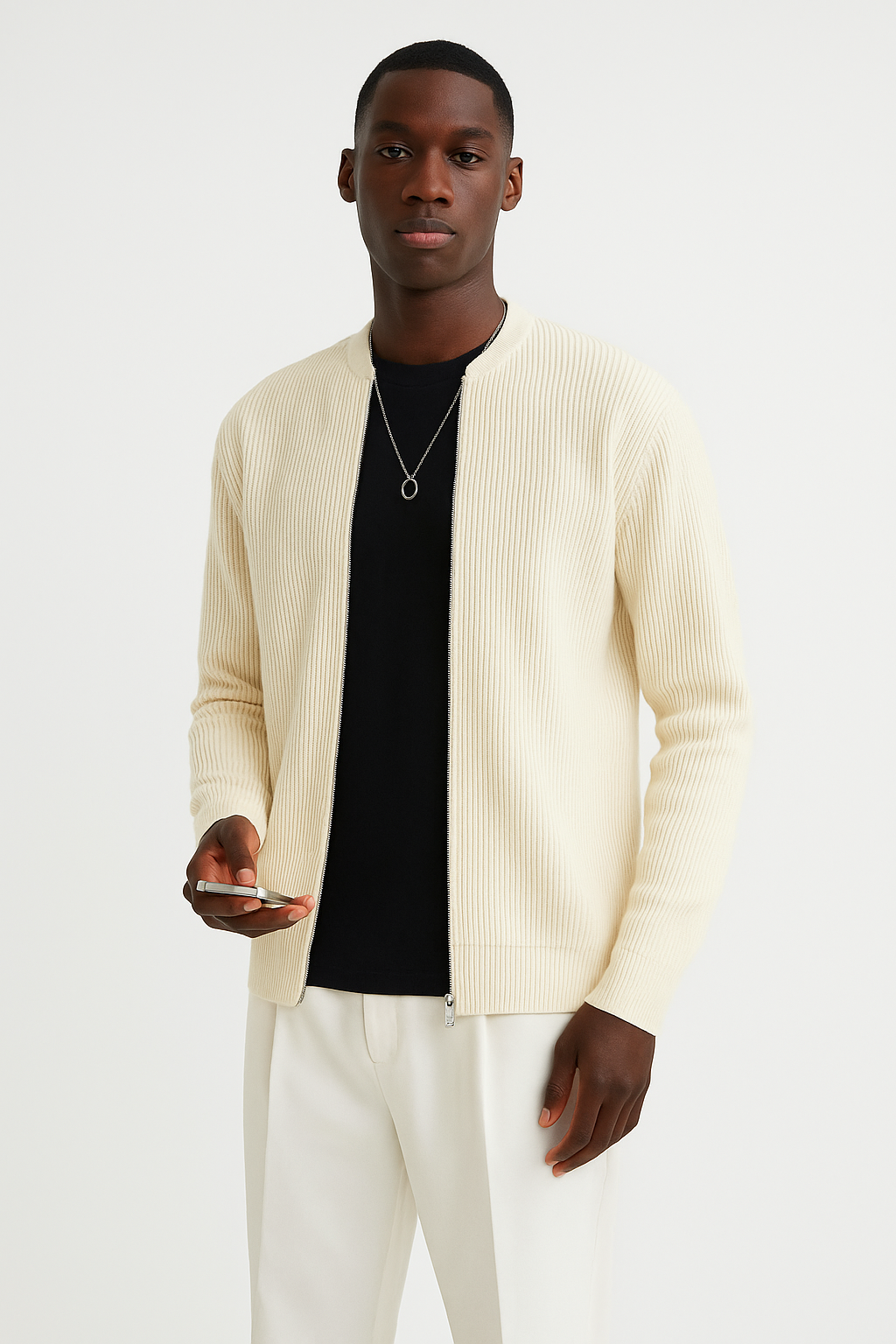 Rupert ribbed jumper in Beige