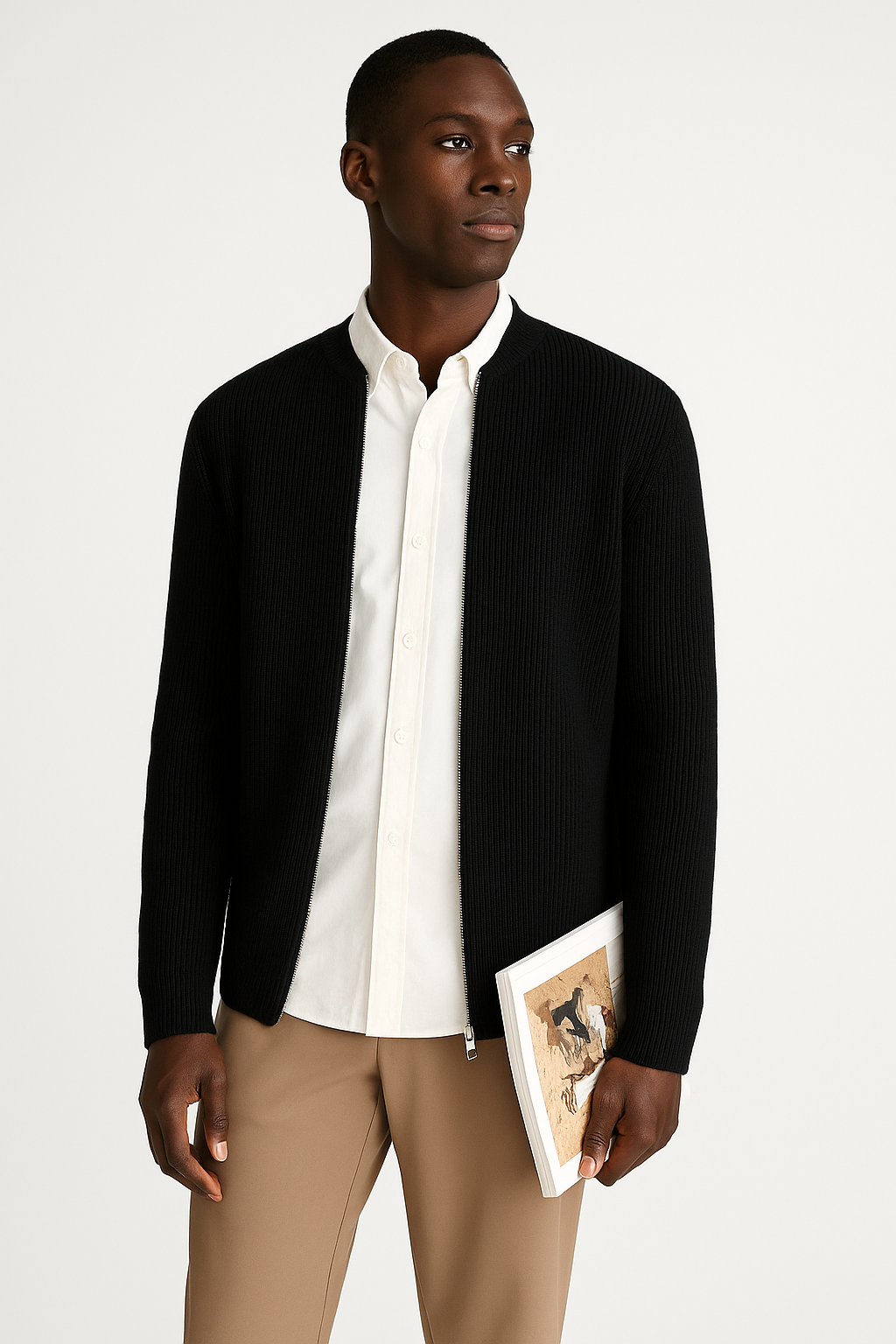 Rupert ribbed jumper in Black