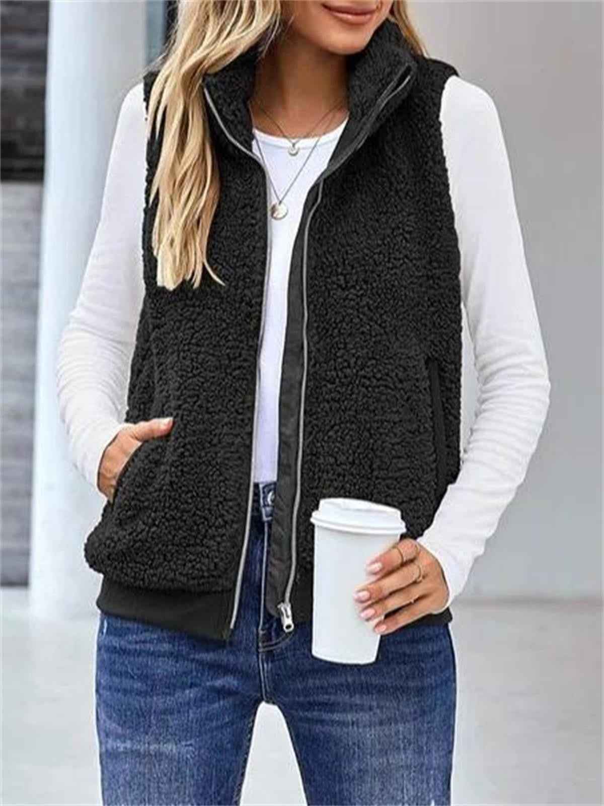 Rosaline | Women's Zip Up Casual Vest Black