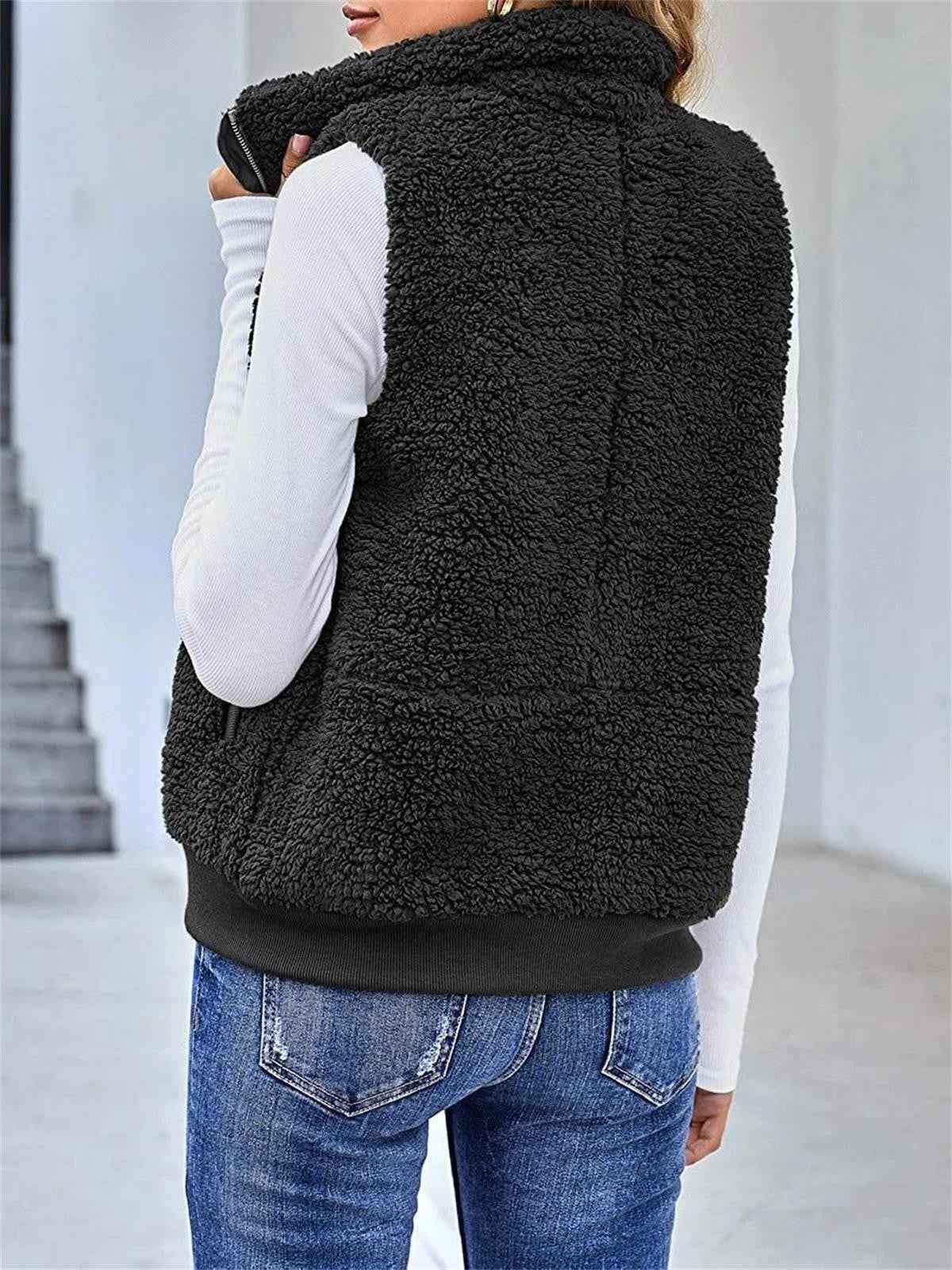 Rosaline | Women's Zip Up Casual Vest Black