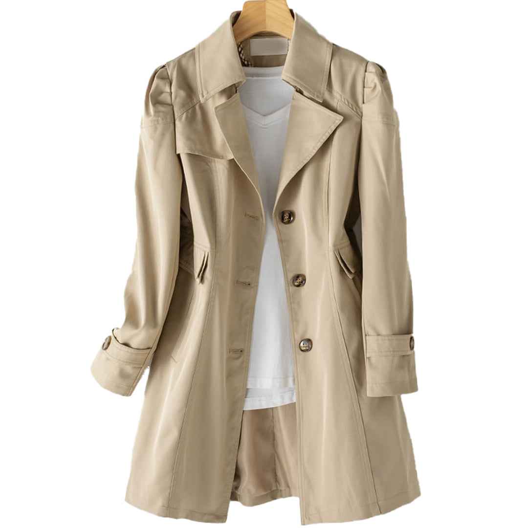 Wilhelmina | Women's Double-Breasted A-Line Long Trench Coat