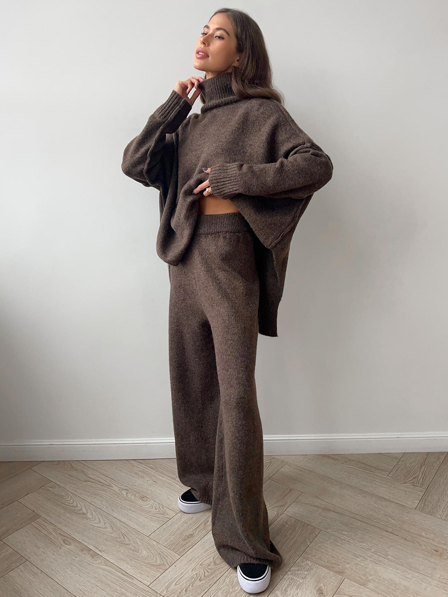 Isabeau oversized two piece set in Brown