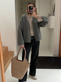 Isaura boxy oversized jacket detail view 7