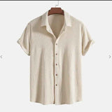 Oliver | Waffle Knit Short Sleeve Button-Up Shirt