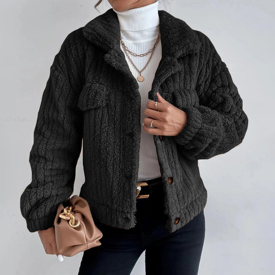 Jonquil button-down relaxed fit jacket in Black