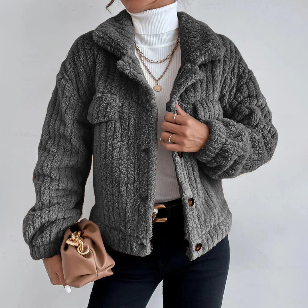 Jonquil button-down relaxed fit jacket in Dark Grey