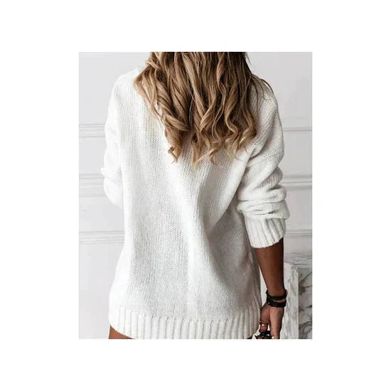 Augusta relaxed fit V-neck jumper knit detail