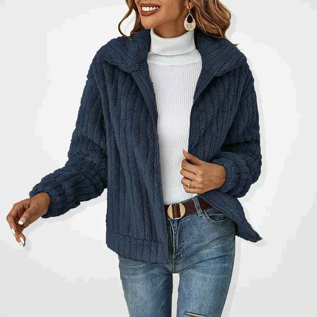 Orsolya | Women's Zip-Up Collared Relaxed Fit Jacket