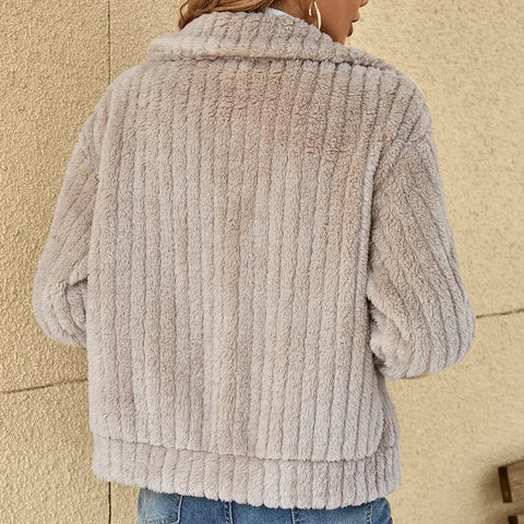 Orsolya jacket collar and ribbed texture detail