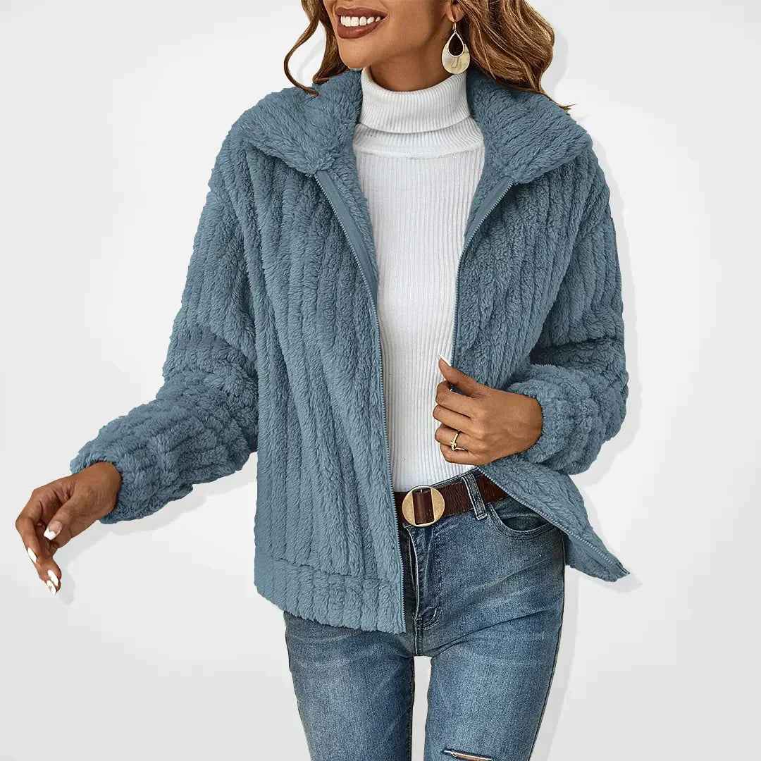 Orsolya | Women's Zip-Up Collared Relaxed Fit Jacket
