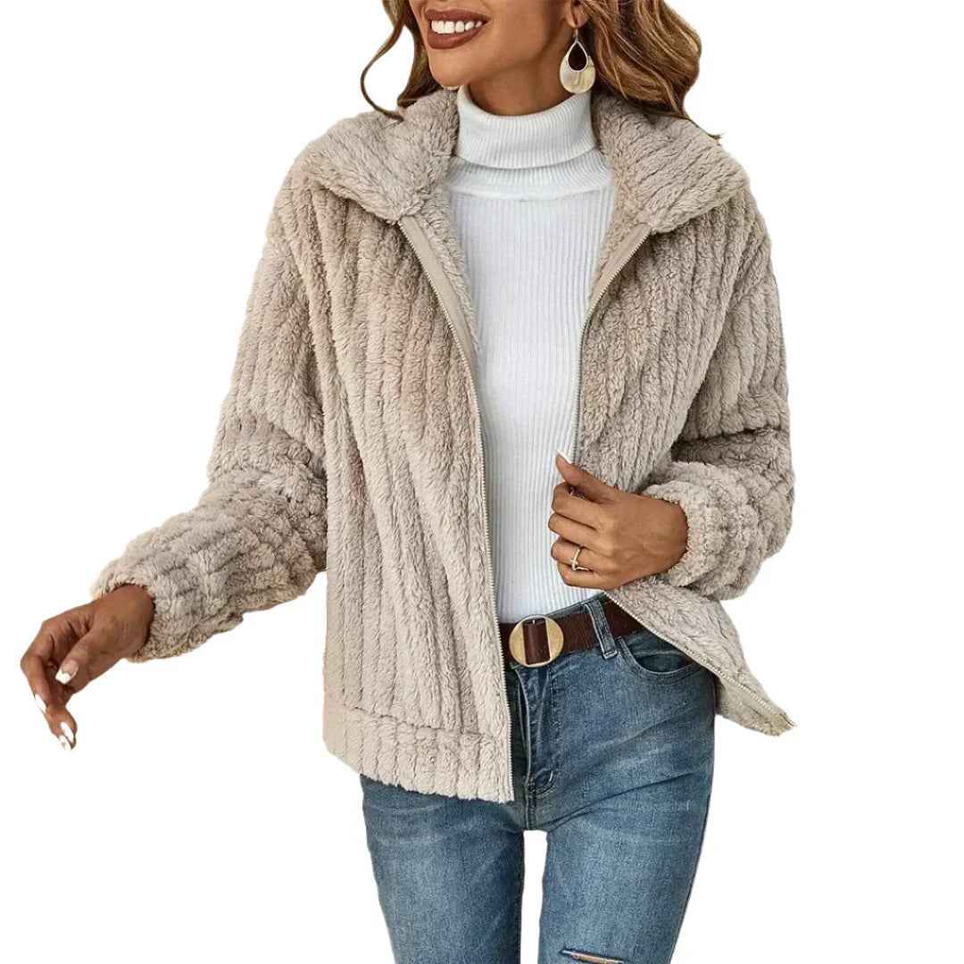 Orsolya | Women's Zip-Up Collared Relaxed Fit Jacket