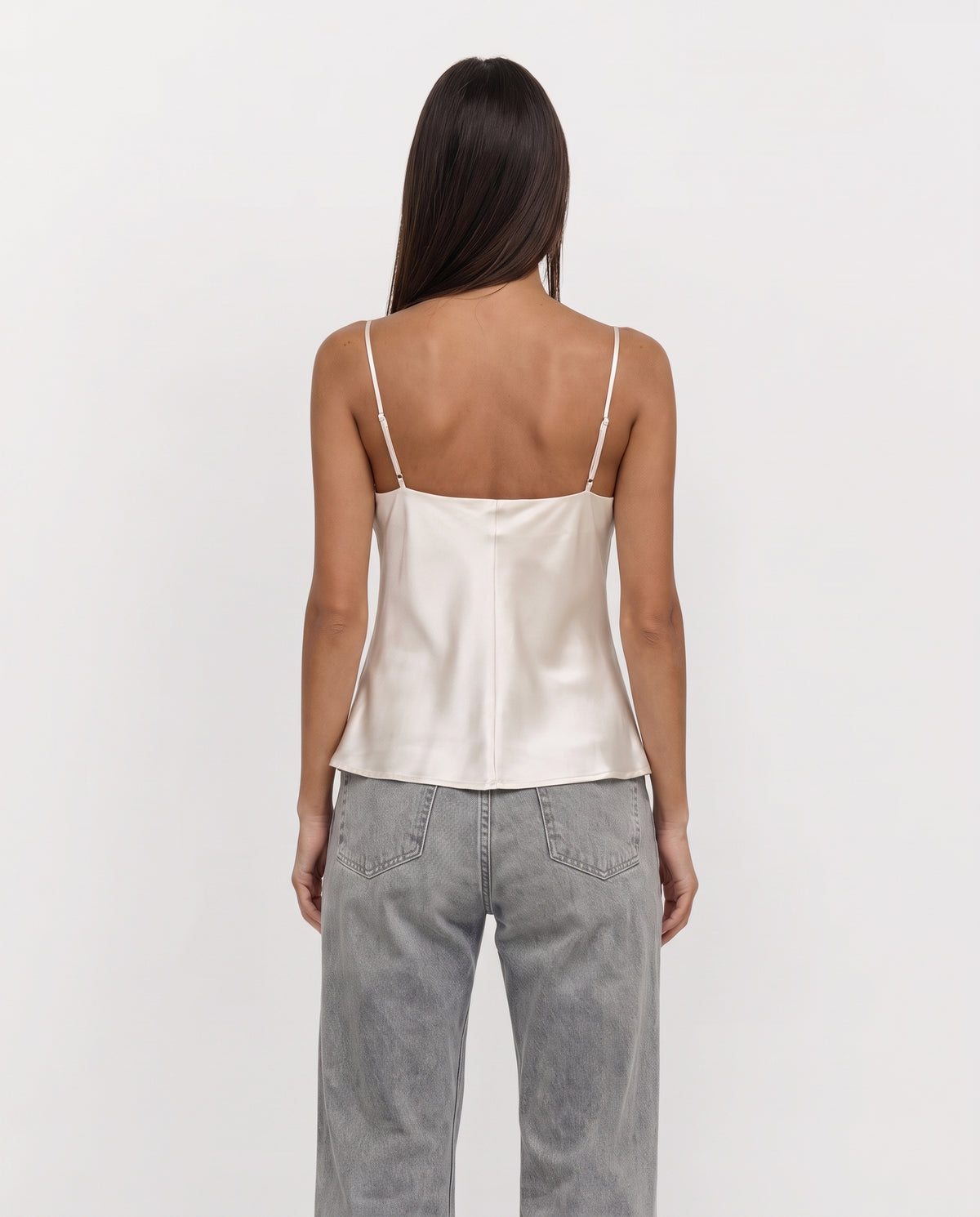 Ellen satin top ivory back