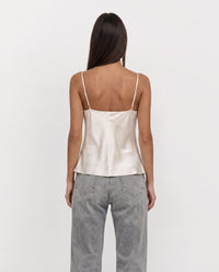Ellen satin top ivory back