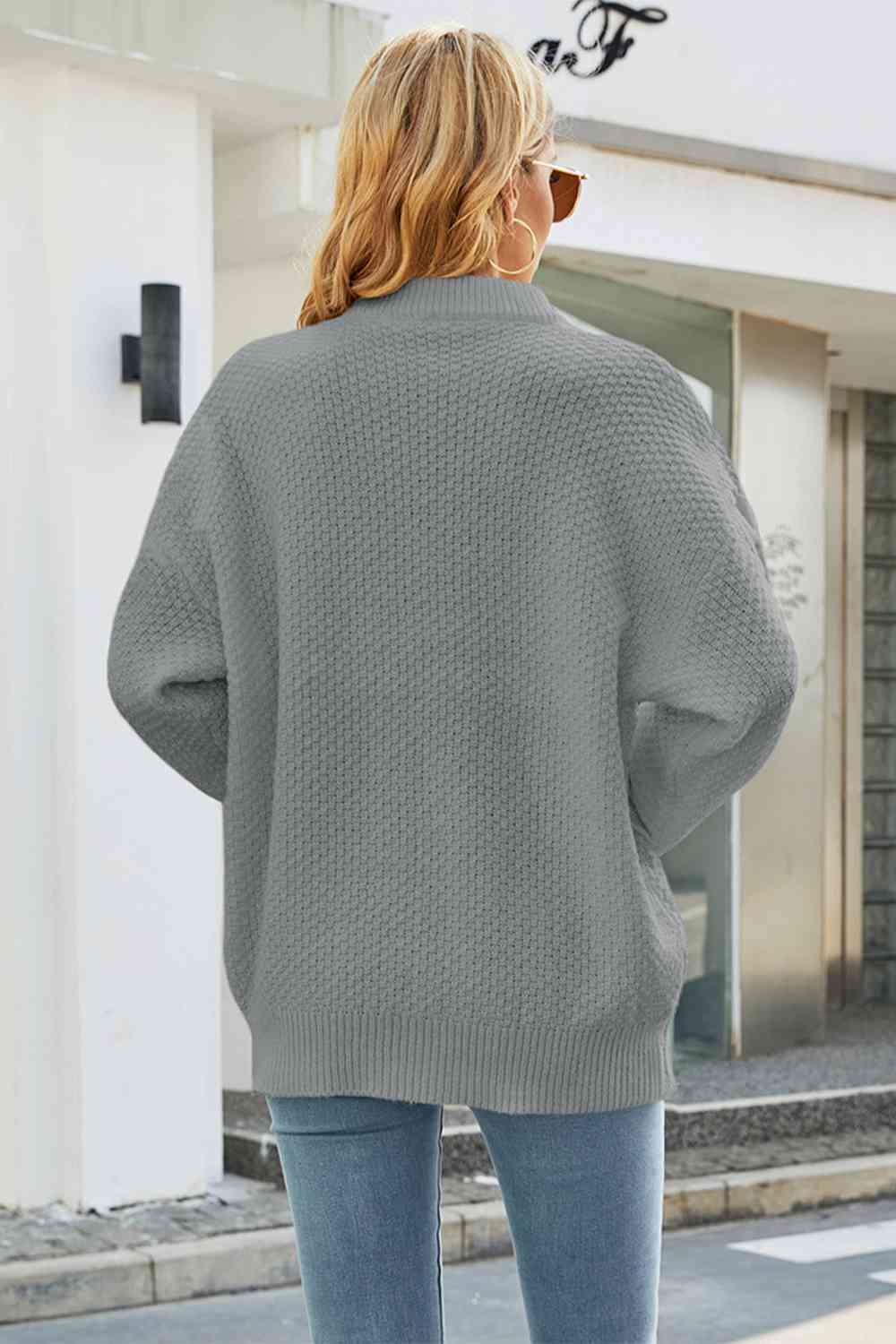 Domenica cable knit jumper detail view three