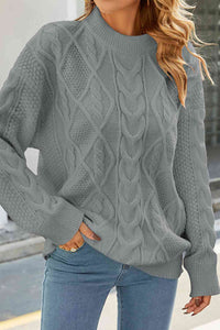 Domenica cable knit jumper in Grey
