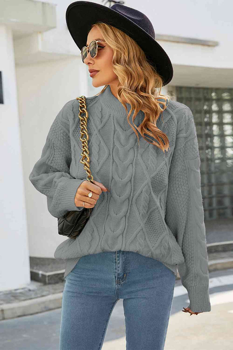 Domenica cable knit jumper detail view two