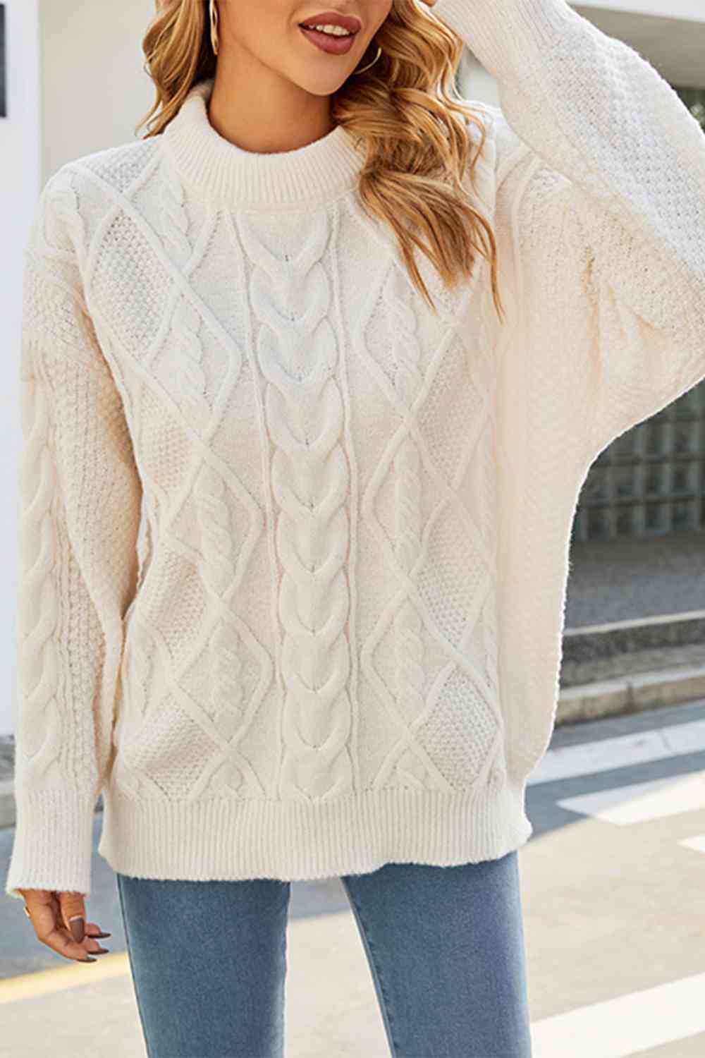 Domenica oversized cable knit jumper