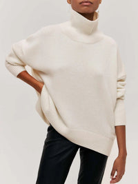 Clarisse oversized turtleneck jumper in White