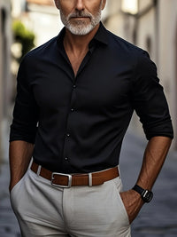 Piers button-up shirt in Black