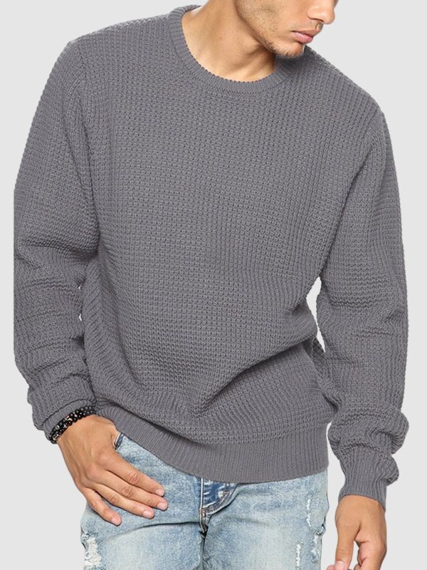 Lockwood textured knit crew neck jumper detail view 10