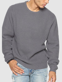Lockwood textured knit crew neck jumper detail view 10