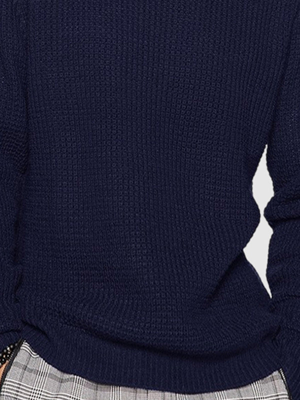Lockwood textured knit crew neck jumper detail view 7