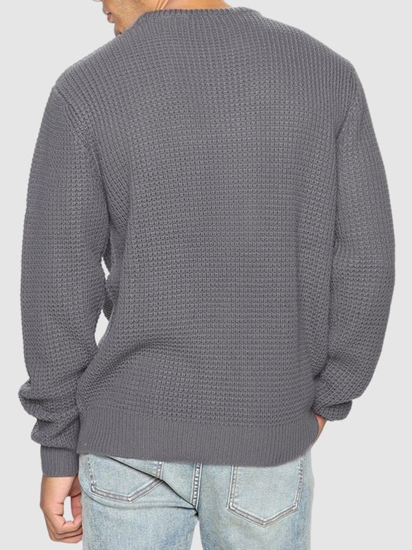 Lockwood textured knit crew neck jumper detail view 12