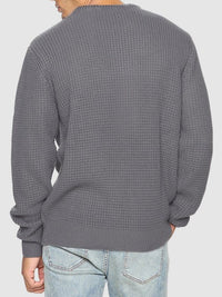 Lockwood textured knit crew neck jumper detail view 12