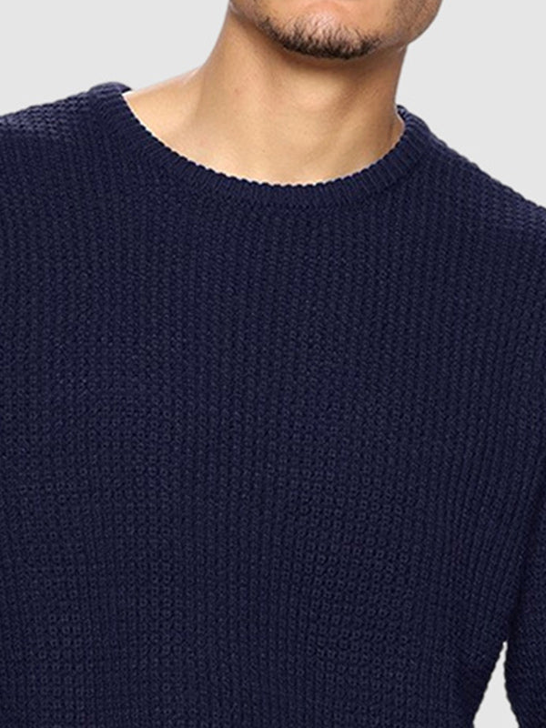 Lockwood textured knit crew neck jumper detail view 6