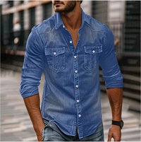 Finlay denim shirt pearl snap closure and chest pocket detail