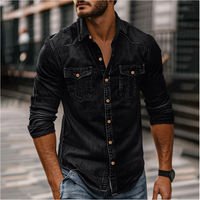 Finlay denim shirt in Black