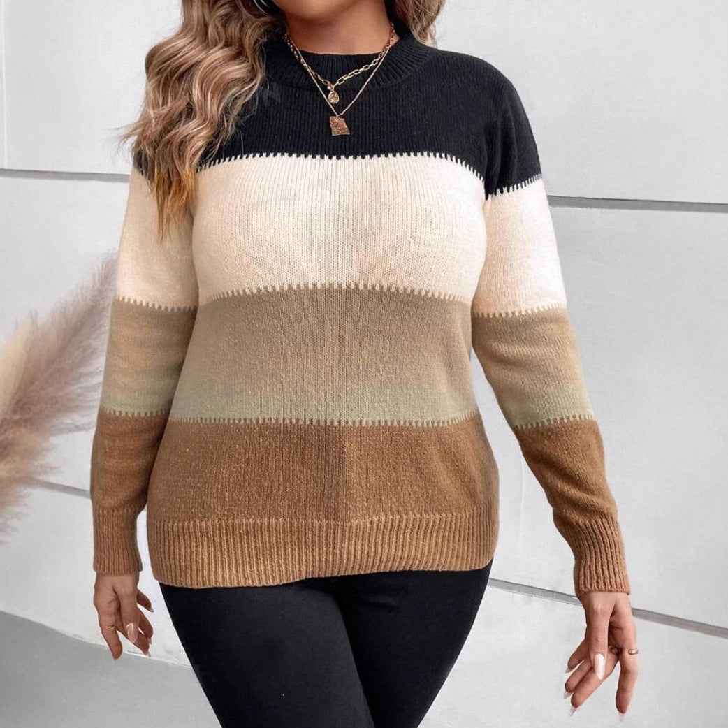 Ivetta | Women's White Striped Relaxed Fit Jumper