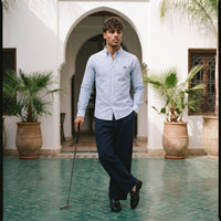 Wilfred men's striped oxford shirt Blue Stripe lifestyle