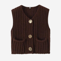 Desiree knitted vest in Brown
