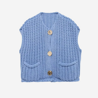 Desiree knitted vest in Blue