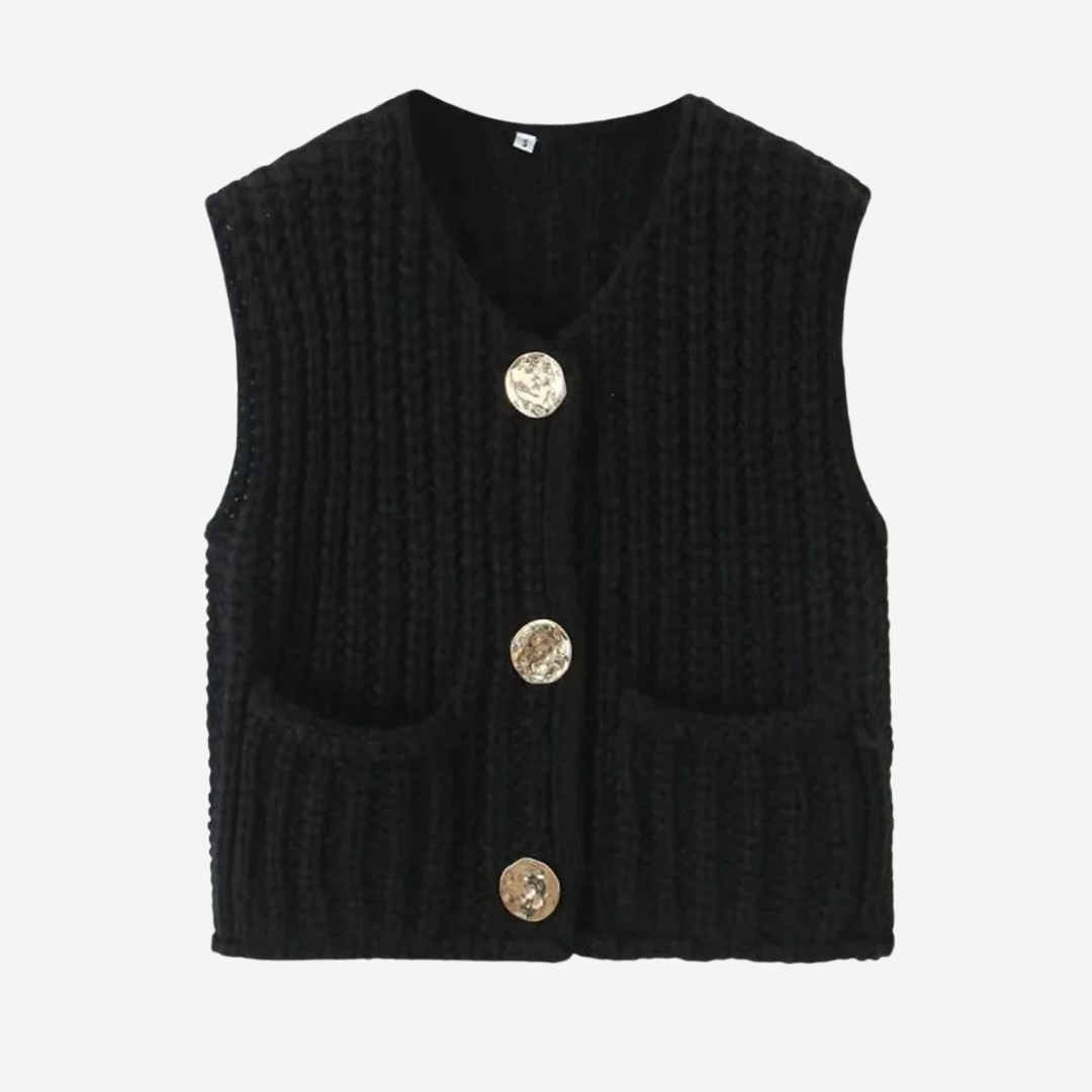 Desiree knitted vest in Black