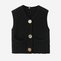 Desiree knitted vest in Black