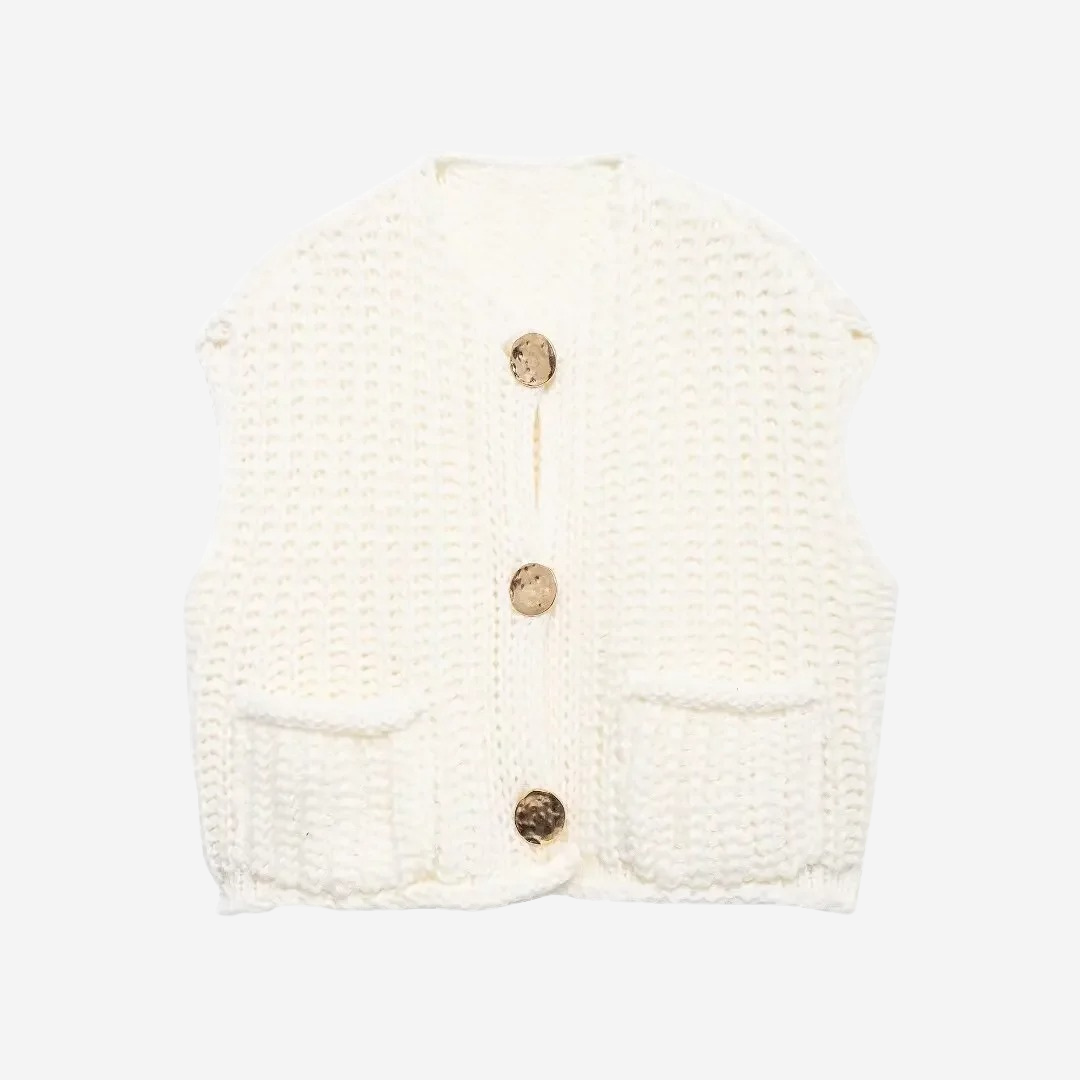 Desiree knitted vest in White