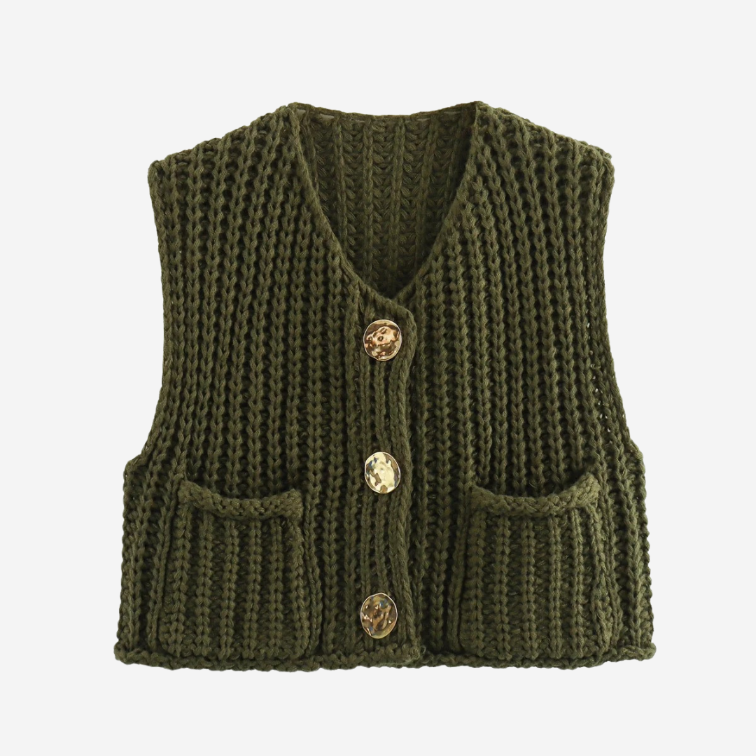 Desiree knitted vest in Green