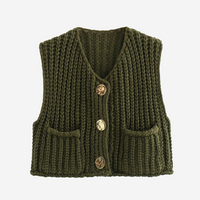 Desiree knitted vest in Green