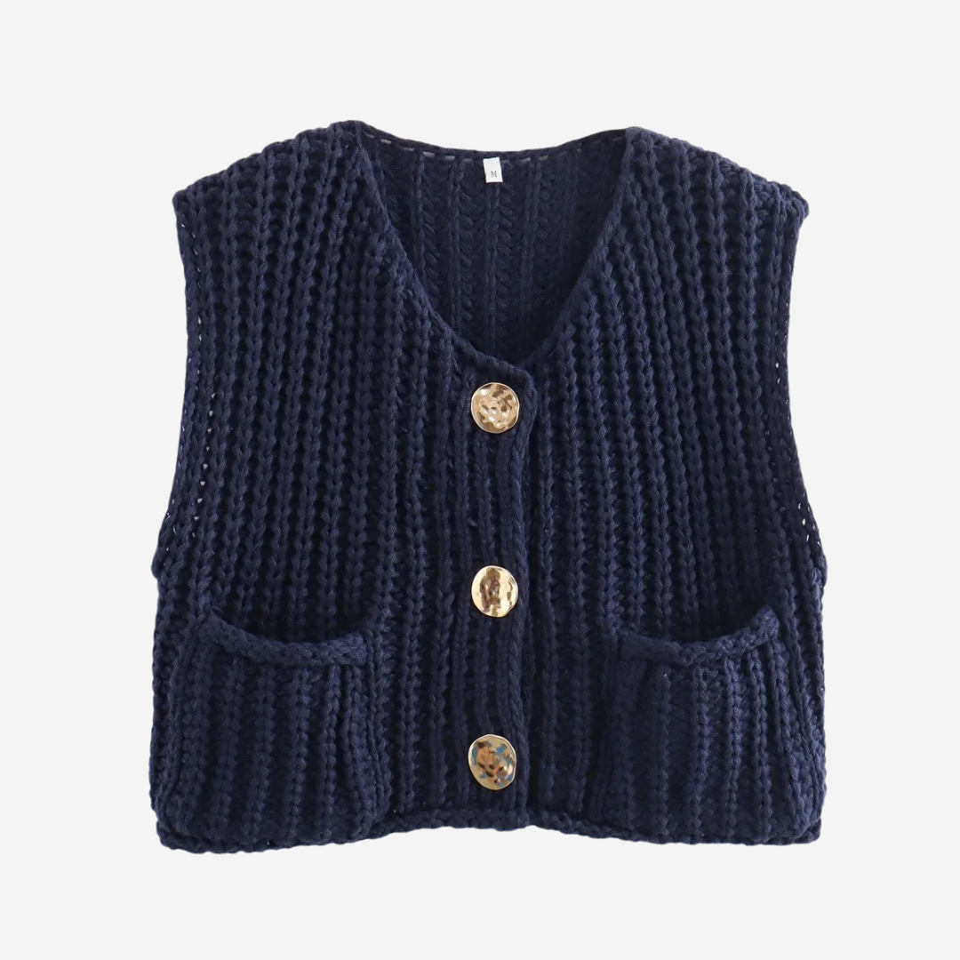 Desiree knitted vest in Navy Blue