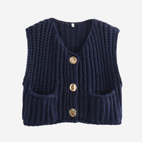 Desiree knitted vest in Navy Blue