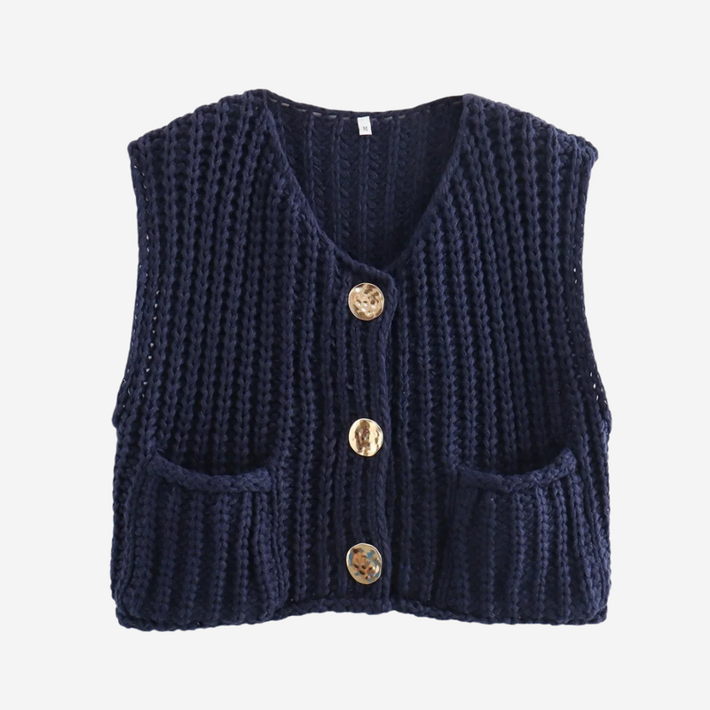 Desiree knitted vest in Navy Blue