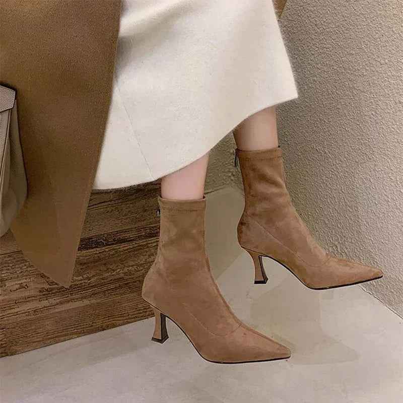 Patience | Women's Pointed Toe Kitten Heel Ankle Boots