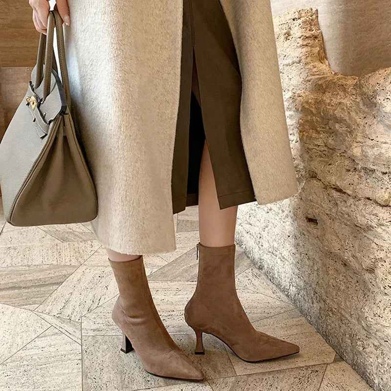 Patience | Women's Pointed Toe Kitten Heel Ankle Boots
