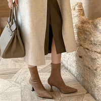 Patience | Women's Pointed Toe Kitten Heel Ankle Boots