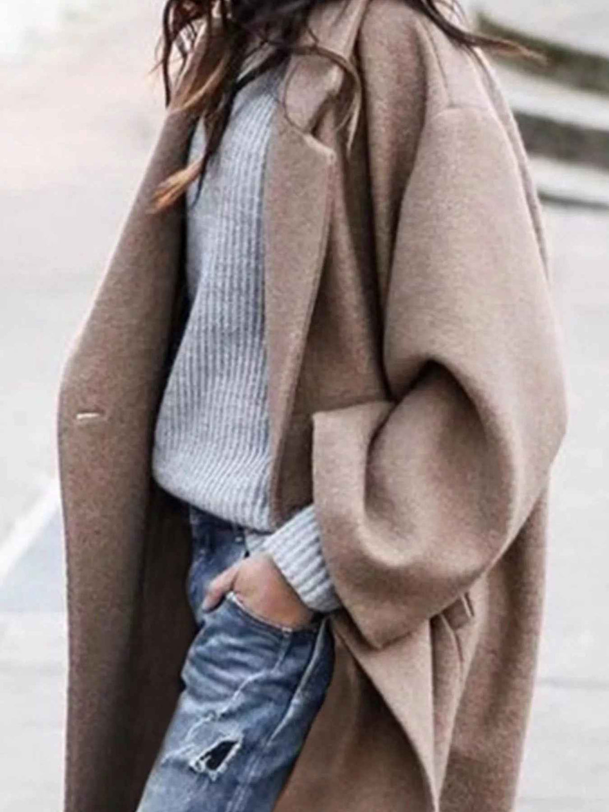 Magnolia | Women's Oversized Long Coat Single Breasted