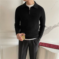 Houghton zip-up collared jumper fabric detail